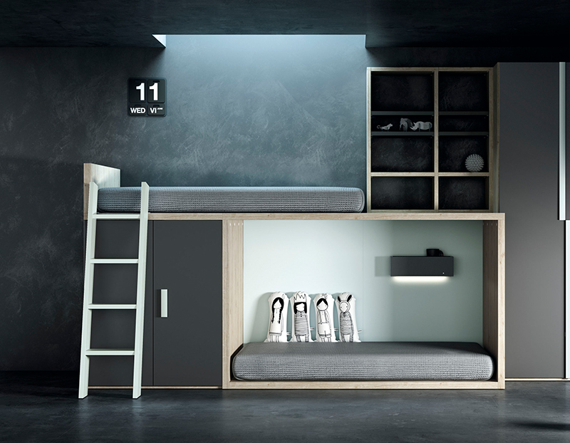 render de habitación moderna niños